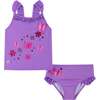 Girls Ruffle Tankini Set, Purple Butterfly Sparkle - Two Pieces - 1 - thumbnail