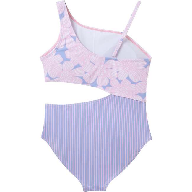 Tween Girls One-Piece Swimsuit, Floral Stripe - One Pieces - 7