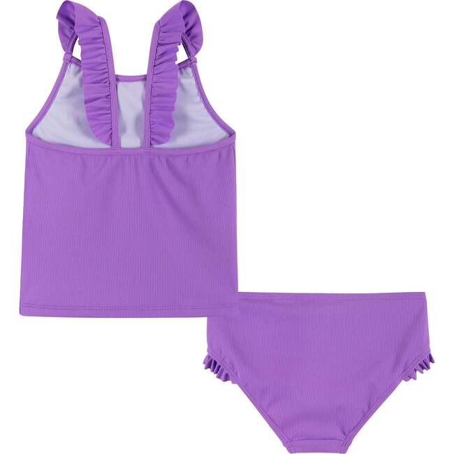 Girls Ruffle Tankini Set,  Purple Butterfly Sparkle