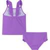 Girls Ruffle Tankini Set, Purple Butterfly Sparkle - Two Pieces - 2 - thumbnail