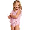 Girls Ruffle Swimsuit,  Pink Beach Icon - One Pieces - 4