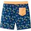 Tween Boys Comfort-Stretch Lined Boardshort, Navy Palm - Shorts - 6