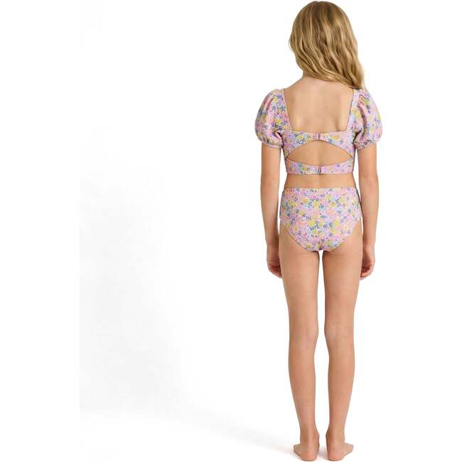 Tween Girls Puff Sleeve Bikini,  Floral Print - One Pieces - 4