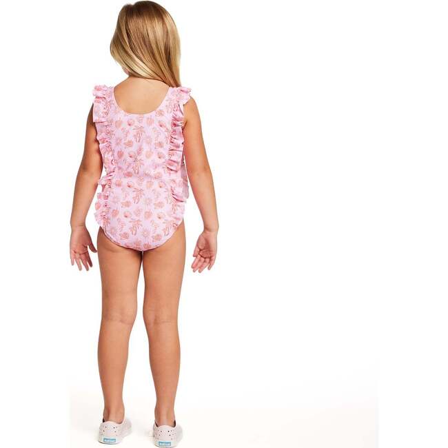 Girls Ruffle Swimsuit,  Pink Beach Icon - One Pieces - 5