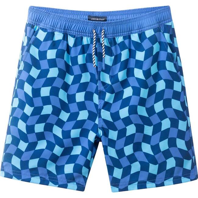 Tween Boys (12-18 Years) Comfort-Stretch Lined Boardshort, Geo Wave - Swim Trunks - 4