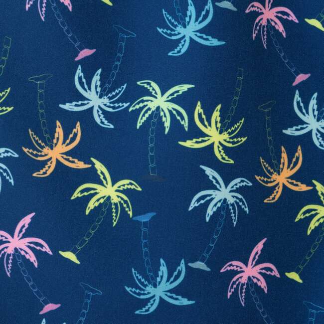 Tween Boys Comfort-Stretch Lined Boardshort, Navy Palm - Shorts - 7