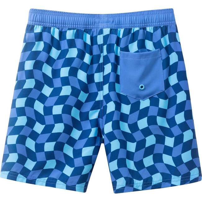 Tween Boys (12-18 Years) Comfort-Stretch Lined Boardshort, Geo Wave - Swim Trunks - 5
