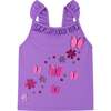 Girls Ruffle Tankini Set, Purple Butterfly Sparkle - Two Pieces - 4 - thumbnail