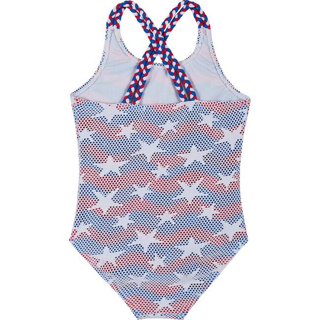 Girls One Piece Swimsuit,  Electric Americana