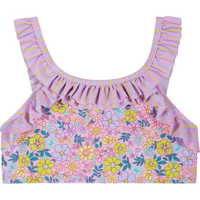 Girls Ruffle Bikini W/ Headband, Floral Print - Mixed Apparel Set - 7
