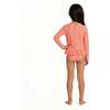 Girls Long Sleeve Terry Rashguard Set, Coral Shell - Rash Guards - 3 - thumbnail