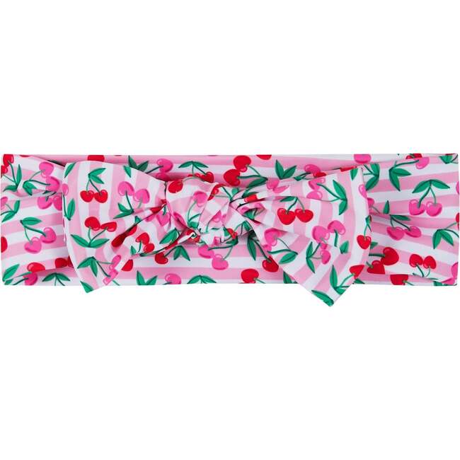 Girls (2-6) Ruffle Bikini W/ Headband, Cherry Stripe - Mixed Apparel Set - 3