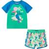 Boys Short Sleeve Rashguard Set, Blue Toucan - Rash Guards - 1 - thumbnail