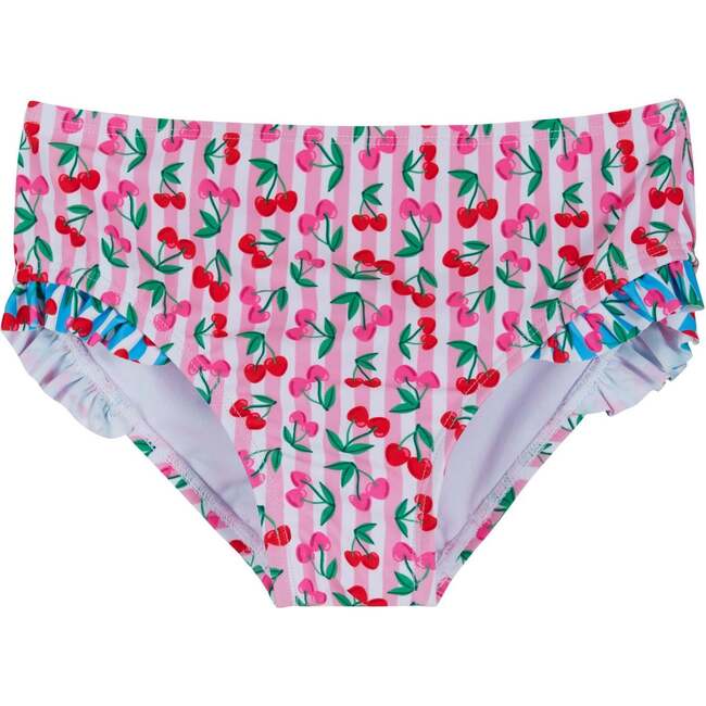 Girls (2-6) Ruffle Bikini W/ Headband, Cherry Stripe - Mixed Apparel Set - 5