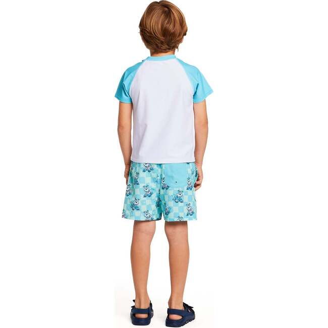 Boys Short Sleeve Rashguard Set, Skating Dog - Rash Guards - 3