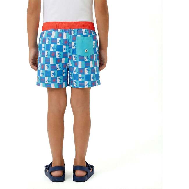 Boys Swim Trunk,  Checkered Beach Icon - Swim Trunks - 3