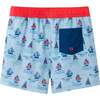 Boys Swim Trunk,  Navy Sailboat - Swim Trunks - 4