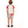 Boys Short Sleeve Rashguard Set, Orange Lobster - Rash Guards - 5