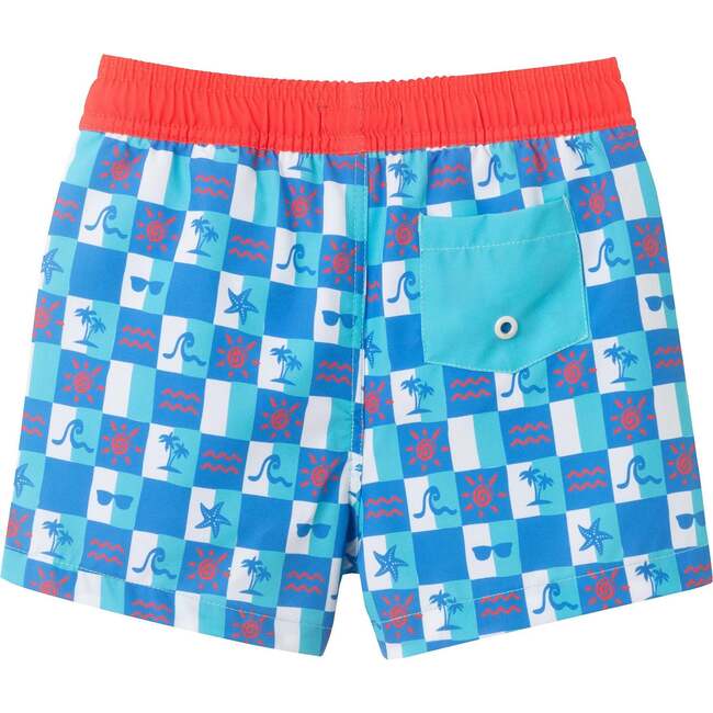 Boys Swim Trunk,  Checkered Beach Icon - Swim Trunks - 5
