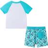 Boys Short Sleeve Rashguard Set, Skating Dog - Rash Guards - 6 - thumbnail