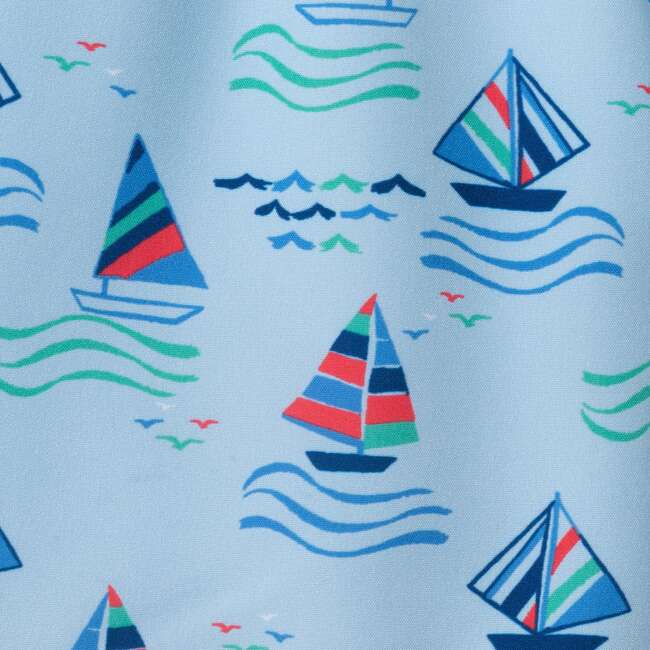 Boys Swim Trunk,  Navy Sailboat - Swim Trunks - 5