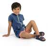 Boys Navy Terry Short Sleeve Cover-Up - Cover-Ups - 2