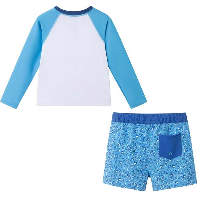 Boys Long Sleeve Rashguard Set, Shark Crew - Rash Guards - 4
