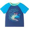 Boys Short Sleeve Rashguard Set, Navy Dino - Rash Guards - 5