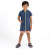 Boys Navy Terry Short Sleeve Cover-Up - Cover-Ups - 3