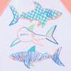 Boys Short Sleeve Rashguard Set, Shark Sketches - Rash Guards - 7 - thumbnail