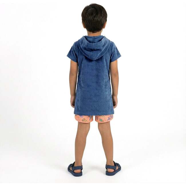 Boys Navy Terry Short Sleeve Cover-Up - Cover-Ups - 4