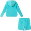 Boys Aqua Terry Cover-Up Set, Palm Tree - Cover-Ups - 3 - thumbnail