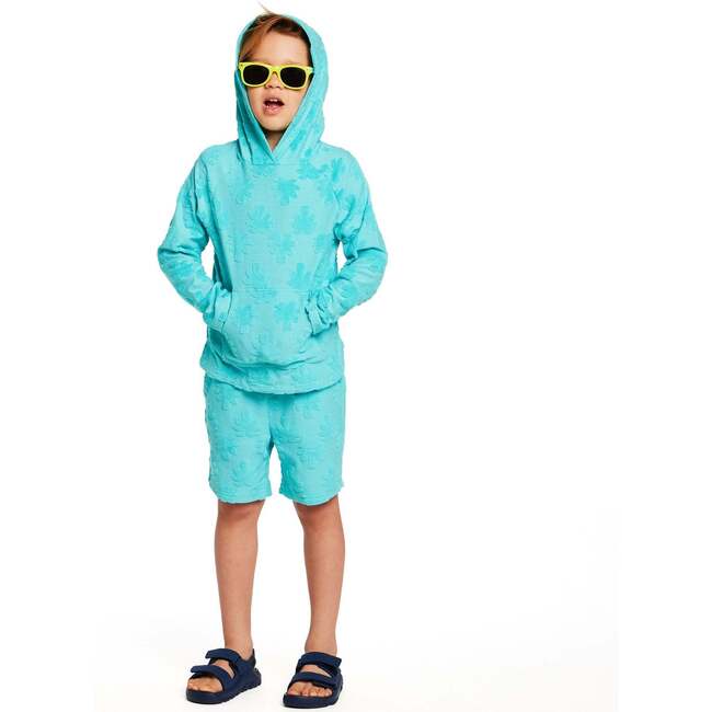 Boys Aqua Terry Cover-Up Set, Palm Tree - Cover-Ups - 4