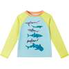 Boys Long Sleeve Rashguard Set, Aqua & Lime Shark - Rash Guards - 3