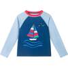 Boys Long Sleeve Rashguard Set, Navy Sailboat - Rash Guards - 6