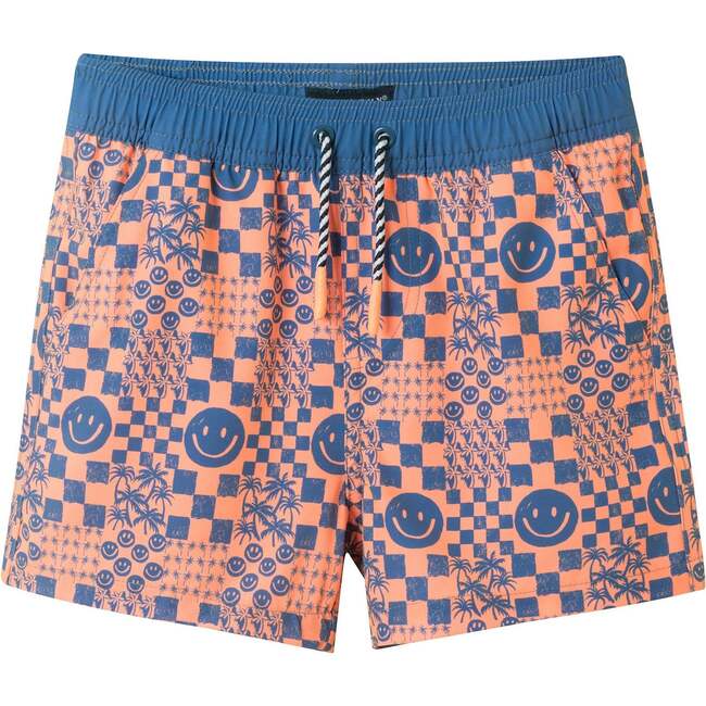 Boys Long Sleeve Rashguard Set, Checker Icon - Rash Guards - 4