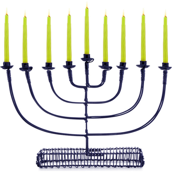 Licht Wire Round Arm Menorah, Midnight