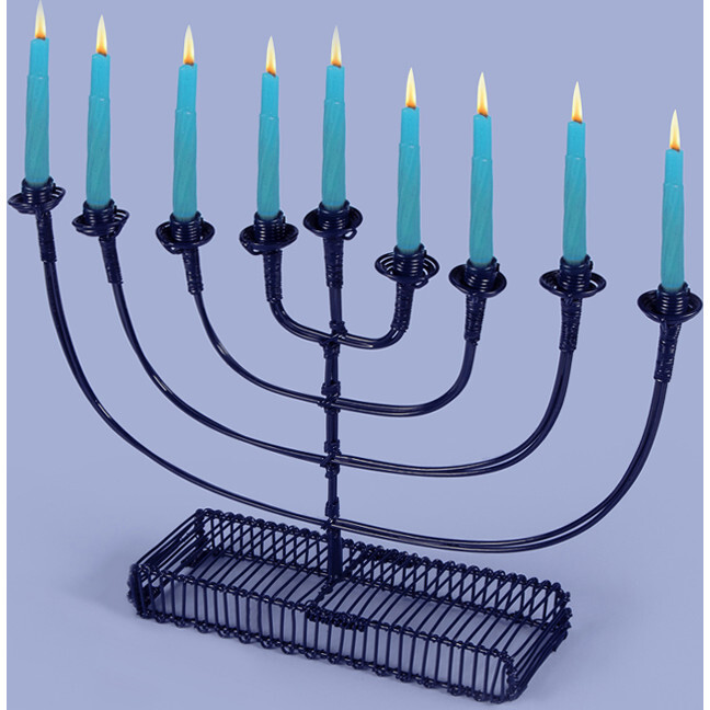 Licht Wire Round Arm Menorah, Midnight