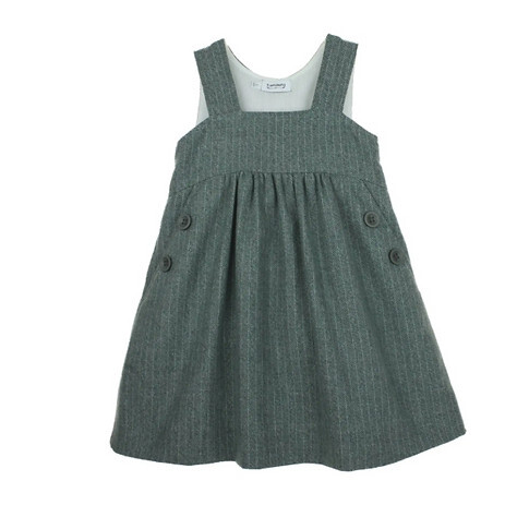 Vintage Tweed Pinafore Dress, Forest Grey