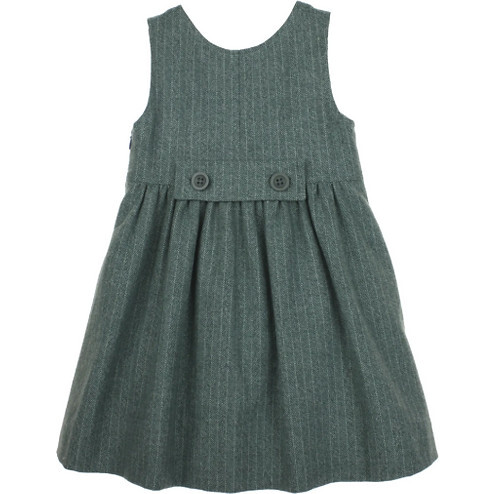 Vintage Tweed Pinafore Dress, Forest Grey