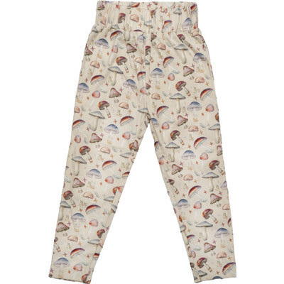 Mushroom Print Leggings, Taupe
