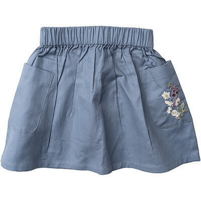 Celeste Embroidered Pocket Skirt,  Blue
