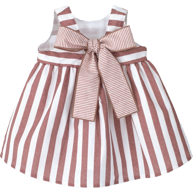 Striped A-Line Terracotta Dress.