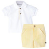 Lemon Stripe Polo & Shorts Set - Mixed Apparel Set - 1 - thumbnail