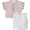 Boys Terracotta Shorts Set - Mixed Apparel Set - 1 - thumbnail