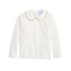 Riblio Peter Pan Collar Shirt, Cream - T-Shirts - 1 - thumbnail
