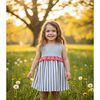Grey Stripe Bow Back Ruffle Dress - Dresses - 3 - thumbnail