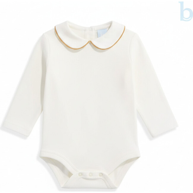 Riblio Peter Pan Collar Bodysuit, Cream