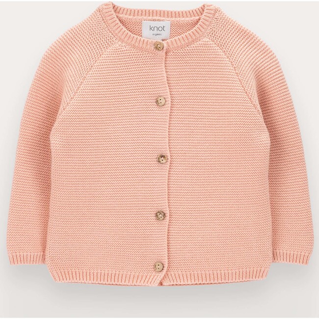 Petal cardigan girl in organic cotton, Orange