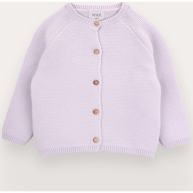 Girls Petal cardigan in organic cotton, Purple
